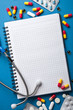 medical background with notebook