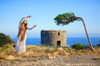 A girl and an olive tree