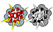 Vector: Cartoon explosion pop-art style Cartoon explosion pop-art style