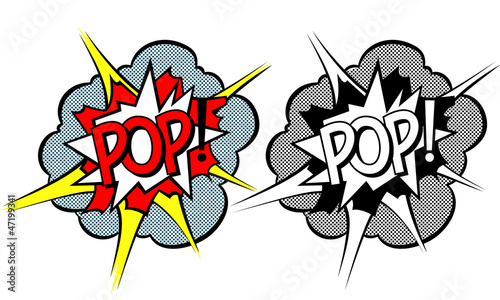 Vector: Cartoon explosion pop-art style Cartoon explosion pop-art style