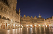 Brussels - The main square and Town hall in evening.