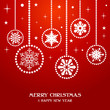 Merry Christmas snowflakes baubles