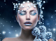 Winter Beauty Woman. Christmas Girl Makeup
