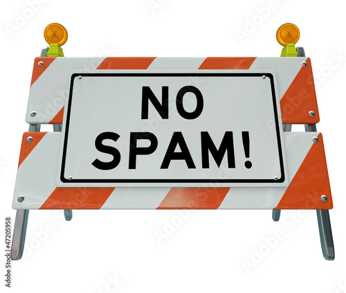 Illustration: No Spam Barrier Blockade Barricade E-Mail Filter No Spam Barrier Blockade Barricade E-Mail Filter
