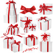 geschenke rot weiss incl. clipping paths