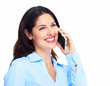 Foto: Woman with a cell phone. Woman with a cell phone.