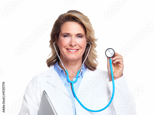 Photo: Doctor woman with a stethoscope. Doctor woman with a stethoscope.