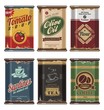 Retro food cans vector collection