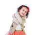 Foto: Adorable biracial girl hugging herself and laughing Adorable biracial girl hugging herself and laughing