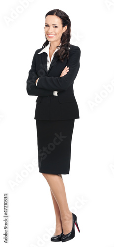 Photo: Full body of happy businesswoman, on white Full body of happy businesswoman, on white