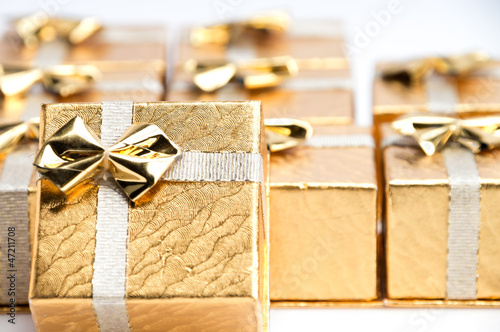 Photo: Small Gold Christmas Presents Small Gold Christmas Presents