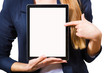 Young woman showing a tablet PC.