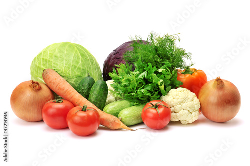 Photo: vegetables isolated on white background vegetables isolated on white background