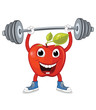 Vector: Apple weightlifting vector illustration Apple weightlifting vector illustration