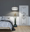 Grey Bedroom At Night Time