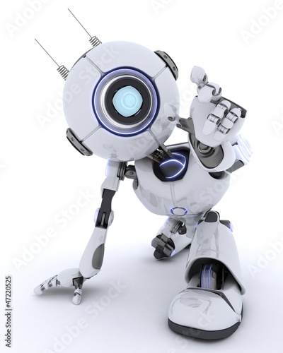 Illustration: Robot reaching out to touch something Robot reaching out to touch something