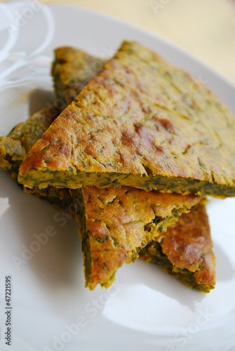 Photo: Vegetarian chickpeas cake with herbs Vegetarian chickpeas cake with herbs