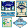 5  vintage labels
