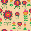 Seamless naive floral vector repeat background