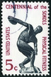 USA - 1965: shows Discus thrower
