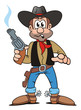 Cowboy with smoking Colt