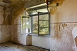 abandoned building, empty room with window