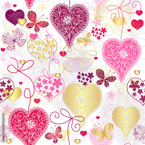 Vector: Seamless motley valentine pattern Seamless motley valentine pattern