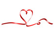 Illustration: red heart shaped ribbon red heart shaped ribbon