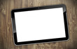 Tablet Computer auf Holzschreibtisch