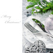 Photo: Christmas menu concept in silver tone Christmas menu concept in silver tone
