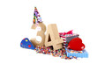 Age in figures in a party mood