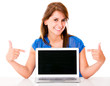 Woman with a laptop computer
