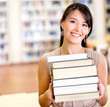 Female student carrying books