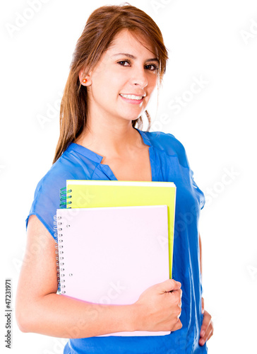Photo: Female student isolated Female student isolated