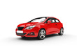 Modern Compact Red Car Front View