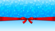 Greeting card with red bow and copy space.
