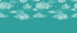 Vector doodle clouds abstract horizontal seamless pattern