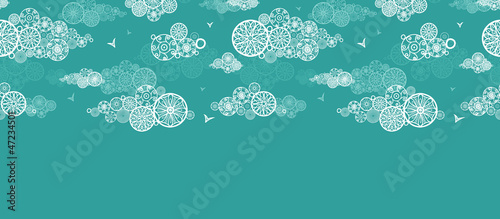 Vector: Vector doodle clouds abstract horizontal seamless pattern Vector doodle clouds abstract horizontal seamless pattern
