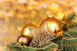 Christmas decoration on yellow background