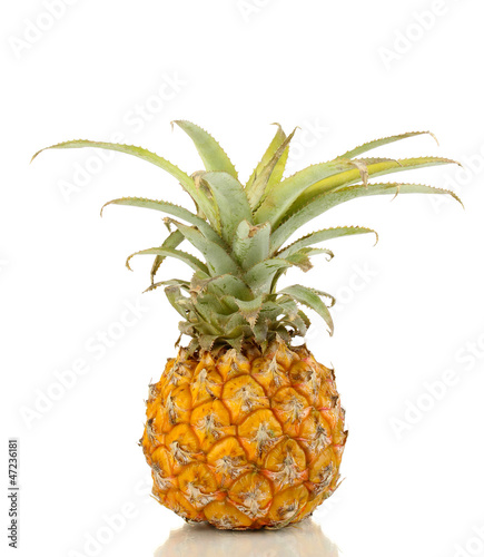 Photo: Ripe pineapple isolated on white Ripe pineapple isolated on white