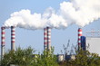smoking chimneys from a power plant