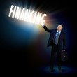 Businessman with light shining