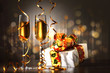 Glasses of champagne at new year party