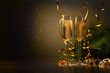 Photo: Glasses of champagne at new year party Glasses of champagne at new year party
