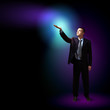 Businessman with light shining