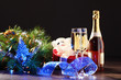 Glasses of champagne at new year party