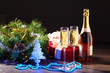 Glasses of champagne at new year party
