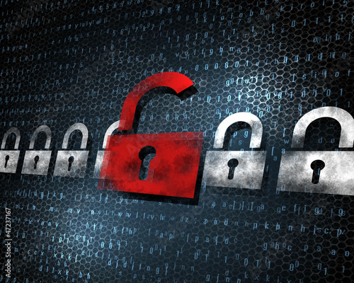Illustration: security concept with a lock security concept with a lock