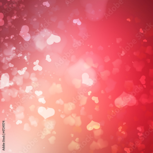 Photo: Abstract heart bokeh bright background Abstract heart bokeh bright background