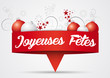 Vektor: Bannière papier rouge Noël Bannière papier rouge Noël